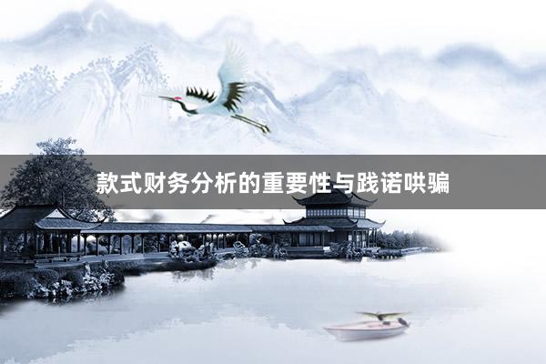 款式财务分析的重要性与践诺哄骗