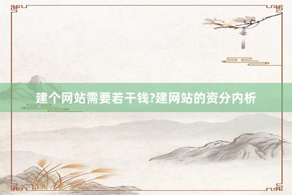 建个网站需要若干钱?建网站的资分内析